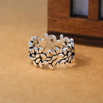 Originálne Strieborné Farba Veľké Leaf Prstene pre Ženy Jednoduché Tuhé Strieborné Prstene Strany Vintage Šperky 2021