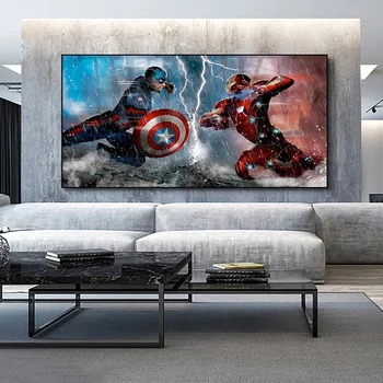 Marvel Avengers Kapitán Amerika Občianskej Vojny Superhrdina Iron Man Plagáty Na Stenu Umenie Domov Zdobia Deti Miestnosti Darček K Narodeninám