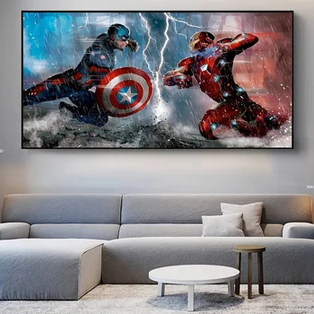 Marvel Avengers Kapitán Amerika Občianskej Vojny Superhrdina Iron Man Plagáty Na Stenu Umenie Domov Zdobia Deti Miestnosti Darček K Narodeninám
