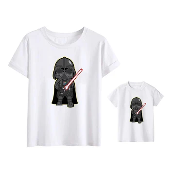 Famliy Vzhľad Darth Vader Vytlačené Star Wars Dospelých Unisex tričko Nové Harajuku Deti Tshirts Módne Deti Tee Vtipné tričko Drop