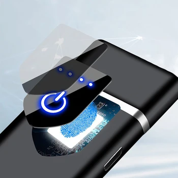 NOVÉ Elektrické Ľahšie Nabíjanie pomocou pripojenia USB Touch Ovládania Ľahšie Prenosné Vetru Ľahšie LED Indikátor Napájania Cigariet Príslušenstvo