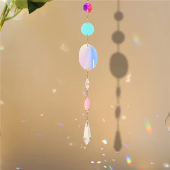 Crystal Dekor Šesťhranné Diamond Hranoly Visí Rainbow Chaser Osvetlenie Príslušenstvo pre Okenné Záclony Prívesok Domov Záhrada