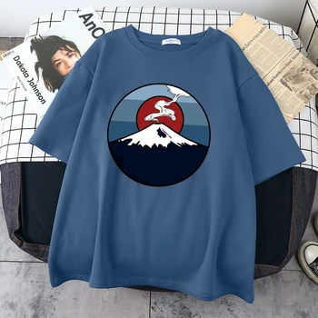 Japonský Scenérie Fuji Montai Tlač Ženy, T Košele Lete Vintage Topy Krátky Rukáv Voľné T-Shirts Módne Crewneck pánske Tričko