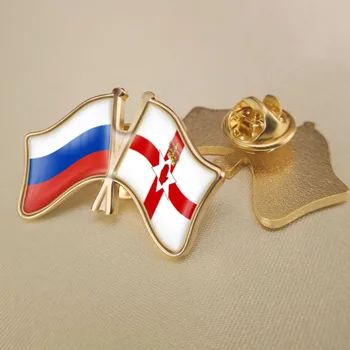 Ruská Federácia a Severného Írska Prešiel Dvakrát Priateľstvo Vlajky Preklopke Kolíky Brošňa Odznaky