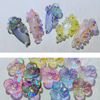 1 Box 3D Butterfly Nail Art, Ozdoby Akryl Kvetinové Šperky Dekoroch Tipy na Nechty, Manikúra Accessorie