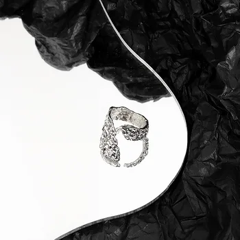 QMCOCO Nepravidelný Prstene Pre Ženy Móda Tvorivé Geometrické Kladivo Textúrou Otvoriť Krúžok Pre Dámy Šperky Strany Dary