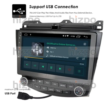 4G 64 G 2DIN Android 10 autorádia Pre Honda Accord 2003-2007 2din auto stereo audio autoradio s gps navigácie wifi multimediálne video