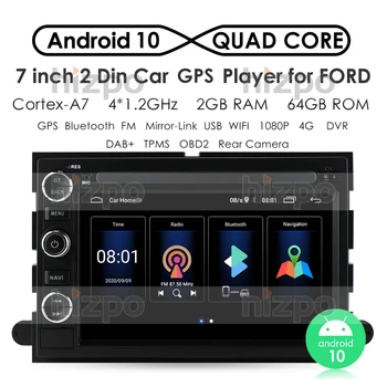 7inch Android 10 autorádia Stereo GPS Navi DVD Prehrávač Pre Ford 500 F150 Explorer Okraji Expedície Mustang fusion Freestyle Býk