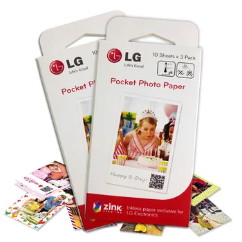 60Sheet Pôvodné LG Foto Papier 5*7,6 cm (jednotky 2x3-palcový) pre Zinok PS2203 Mobile Printer PD221 PD239 PD261 PD238 Prenosná Foto Tlačiareň