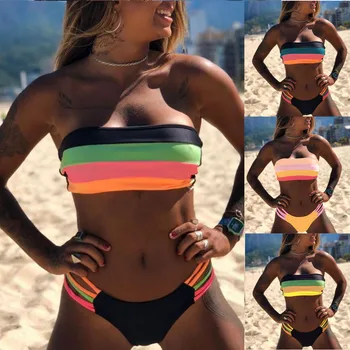 Nový Sexy Bikiny Nastaviť Brazílske bikini 2021 plavky ženy Bandeau plavky žena Push up plavky Leto kúpajúcich sa biquini