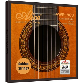 Gitarové príslušenstvo Alice AWR19CJ Klasickú Gitaru Reťazec Set Ti-Zlatá Farba Carbon Silver Plated Medeného Vinutia