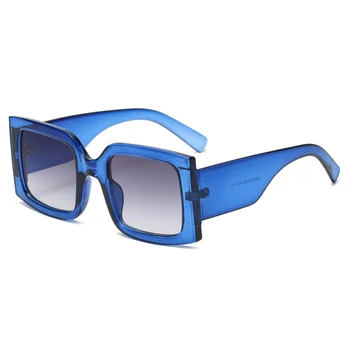 Nadrozmerná Námestie slnečné Okuliare Ženy Módne Retro Gradient Slnečné Okuliare 2021 Mužov Modrá Béžová farba Rámu Okuliarov Retro Okuliare UV400
