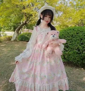 2020 Japonský Lolita Stspoločnosťou Yle Harajuku Gotický Obväz Luk Patchwork Dievča Cosplay Kawaii Volánikmi Bez Rukávov Strany Košieľka Šaty