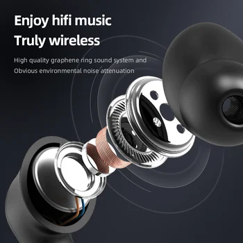 Tws Slúchadlá Bluetooth 5.0 Slúchadlá Bezdrôtové Slúchadlá IPX6 Športové Slúchadlá In-ear Dotykové Ovládanie Bass, výstup pre Slúchadlá