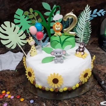 Cartoon Jungle Zvierat Tému Narodeninovej Party Dekorácie, Detské Sprcha Cake Decoration Zvierat Dekorácie Párty pre Deti Dodávky