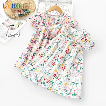 Princezná Šaty Kvetinový Dievčenské Šaty Letné Deti Oblečenie Baby Batoľa Oblečenie Príčinné Krátke Rukávy Sukne Kórejský Baby Girl Šaty