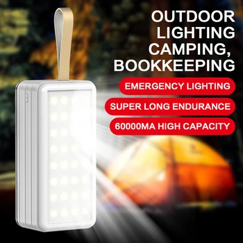 Nová Veľká-kapacita Power Bank Núdzové Svetlo Mobile Power Vonkajšie Prenosné Batérie Powered Lampa Camping Svetlo