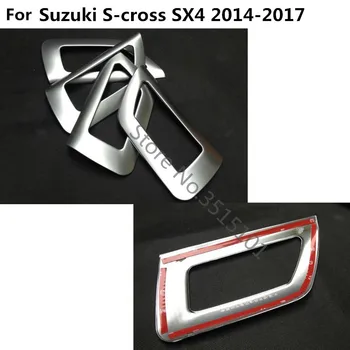 Auto Styling Kryt Chrániť Výbava ABS Chróm Matný Dvere Vnútorné Postavený Misy 4pcs Pre Suzuki S-cross scross SX4 2016 2017