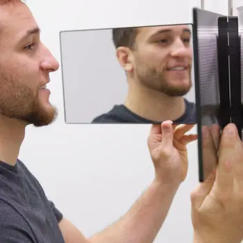 Zaťahovacie Visí Tri Obojstranný Skladací Make-Up Zrkadlo Voľne Nastaviteľná Výška Holenie Kadernícke Zrkadlo Trojnásobne Zrkadlo