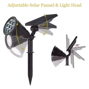 7 LED Lampy Solárne Svetlo OutdoorsPowered Nastaviteľné Pozornosti V-Zem IP65 Vodeodolný Krajiny Záhradné Dekorácie Vonkajšie
