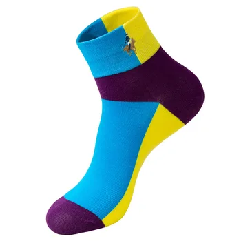 Vysoká Kvalita PIER POLO Značky Letné Ponožky Muži Móda Bežné Krátke Bavlnené Ponožky Muž Výšivky Zábavné Členkové Ponožky 5 Párov/Veľa