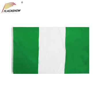 Flagnshow Nigéria Vlajka Veľké 100D Polyester 100 x 150 cm Visí Nigérijský štátne Vlajky na Ozdobu