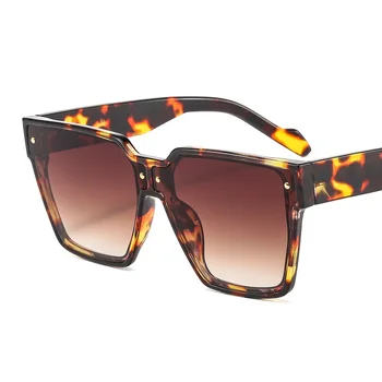 2021 Nové Módne slnečné Okuliare, Štít Ženy Muži Námestie Leopard Farebné Prechody Objektív Rám Značky Dizajnér Retro slnečné Okuliare UV400