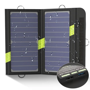 X-DRAGON Solárny Panel 14W 5V Solárna Nabíjačka Prenosných Solárne Nabíjačky pre Nabíjanie Telefónu pre pešiu Turistiku, Camping Vonku STRANY