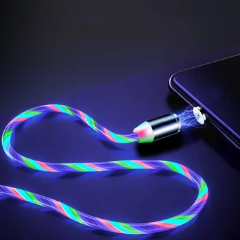 Magnetický Prúd Intenzita Osvetlenia 3 In1Charging Mobilný Telefón, Káblová cle usb c kábel pre Samsung LED Micro USB Typ C pre Iphone