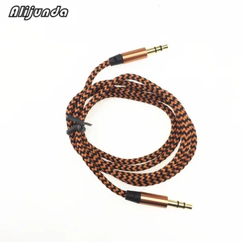 1 m Nylon Aux Kábel 3,5 mm do 3,5 MM Samec Male Auto Audio Kábel pre Mini One Cooper R50 R52 R53 R55 R56 R60 R61 PACEMAN COUNTR