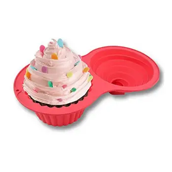 Cupcake Formy Muffin Pohár Formy Potravín-stupeň Jednoduché Uvoľnenie 3D Zábavu Siamské Silikónové Tortu Formy Kuchynské Náradie