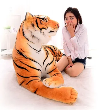[Zábavné] 230 cm Super veľký kráľ lesa simulácia veľký tiger Plnené Plyšové hračky bábiky model gauč auto Zvierat Vankúš Podržte vankúš