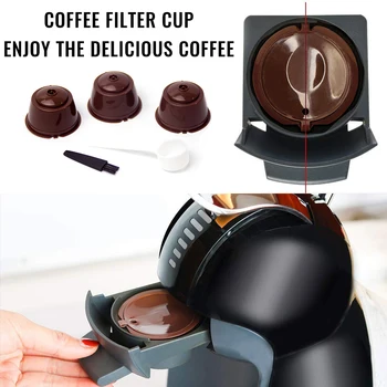 3ks Kávy Filter Pohár kávovar Opakovane Kapsule Šálku Kávy Filter Pre Nescafe S Lyžicou Kefa Káva Príslušenstvo