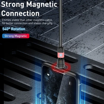 Lovebay Magnetické USB Kábel Rýchle Nabíjanie 540 Stupeň Roating Typ C Kábel Magnet Nabíjačku Telefónu Kábel Pre iPhone 11 Micro USB Drôt