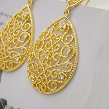 Módne Šperky Svieti Crystal Duté Nový Dizajn Náušnice Pre Ženy, Dievča, Zlatá Farba Jedinečný Náušnice Strany Svadobný Dar