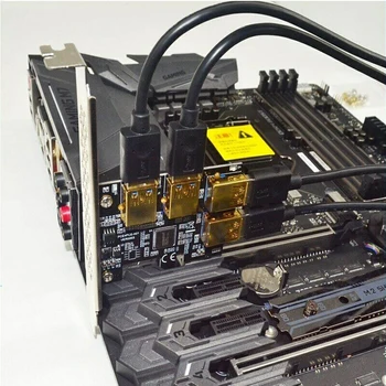 Stúpacie Adaptér Nový 4 Porty PCIe Doska PCI-E 1x Až 4 USB 3.0, PCI-E Rabbet GPU Stúpačky Extender Ethereum ETH/Monero XMR/Zcash ZEC 1