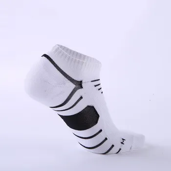 Bavlna Členok No Show Ponožky Mužov Pevné Mäkké Elastické Priedušná,Dezodorant,Neviditeľný Vonkajšie Basketbalové Cestovné Ponožky Čierne Biele
