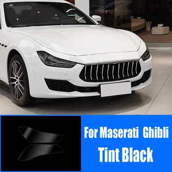 Pre Maserati Ghibli Auto Svetlomety Odtieň Black Transparentné TPU Ochranný Film B Pilier Stĺpec Obnova Precut Nálepky Odtlačkový