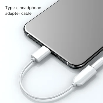 Typ c pre slúchadlá, adaptér, kábel pre xiao samsung huawei TEP materiál Adaptér počúvanie hudby, telefonovanie kvalitný drôt
