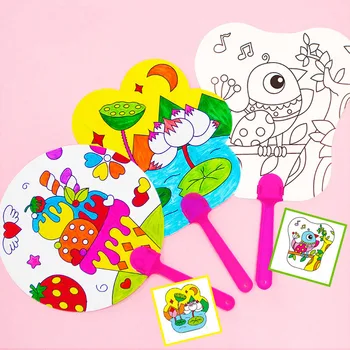 5 Ks/set Roztomilé Ručné Farba Papiera Ventilátor farebných Obrázkov DIY Plavidlá Projektu Kreslenie Hračky pre Deti Materskej školy Vzdelávanie Plavidlá, Hračky