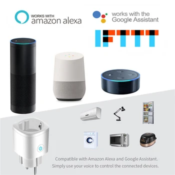 Vhodné Pre Amazon, Google, Google Alexa Mobile APLIKÁCIE EÚ, WiFi, Smart Zásuvka 16A Graffiti Moc Rada Smart Audio Smart Home