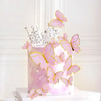 20pcs Happy Birthday Cake Mulčovače Tortu Dekorácie, Ručne Maľované Motýľ Tortu Vňaťou Pre Svadobné Deti Narodeninovú Tortu Dodávky