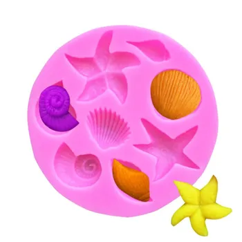 Seashell Hviezdice Morského Života Silikónové Formy Zvierat Fondant Čokoláda Gumpaste Tortu Formy Cake Zdobenie Nástroj Na Pečenie