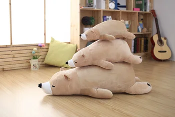 [ Zábavné ] 75 cm liv srdce mora medveď Vypchaté Zvieratá Plyšové hračky bábiky model auta gauč jemný biely ospalý polar bear Podržte vankúš darček