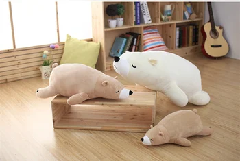 [ Zábavné ] 75 cm liv srdce mora medveď Vypchaté Zvieratá Plyšové hračky bábiky model auta gauč jemný biely ospalý polar bear Podržte vankúš darček