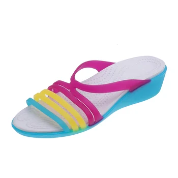 2021 Sandále Žena Listov Letné Beach Papuče Nové Gumy Dreváky Jelly Bežné Kliny Otvor Topánky Ženy Sandál Papuče Sandalias