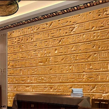 Wellyu Prispôsobené veľké nástenné maľby módne domáce dekorácie Egyptský úľavu stone tablet textu pozadia, tapeta na stenu
