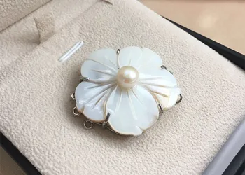Veľkoobchod 3rows shell vybojovať kvety módne sveter reťaz prepojenie náhrdelník náramok spona