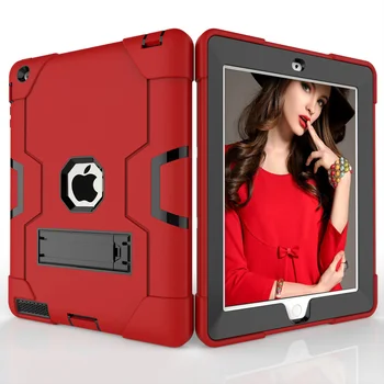 Pre iPad 2 Prípad Modely A1395 A1396 A1397 Shockproof Kryt Stojan Deti Silikónové celého Tela Ochranné puzdro pre iPad 2 3 4 Pokrytie