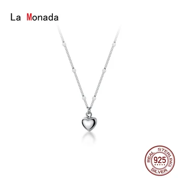 La Monada 925 Silver Chain Náhrdelník Pre Ženy Minimalistický Srdce Prívesok Malý, Striebro 925 Šperky Strieborný Náhrdelník 925 Žena
